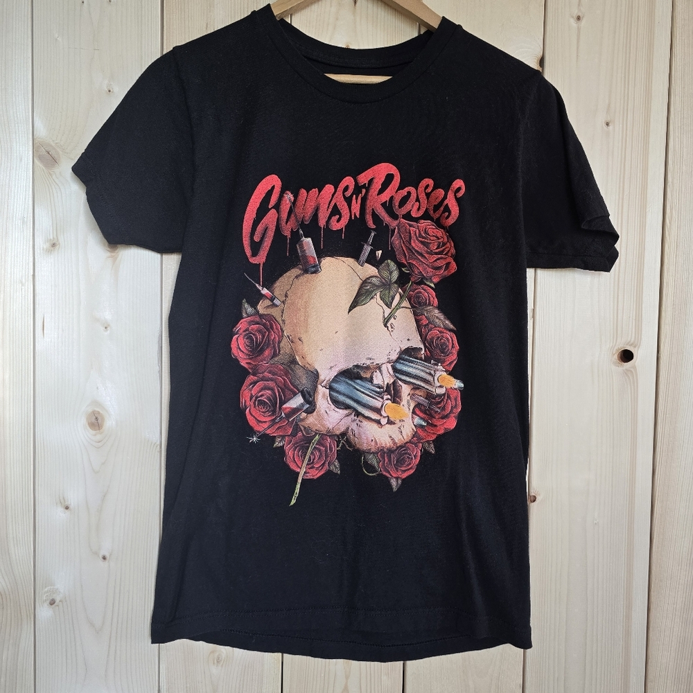Guns N Roses North American Tour 2023 Black Concert Band T Shirt Size Small